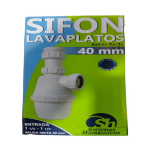 Sifón Lavaplatos Entrada Recta 40mm - Imagen 1